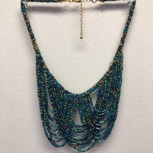 Beautiful 3-scoop multi-strand beaded necklace